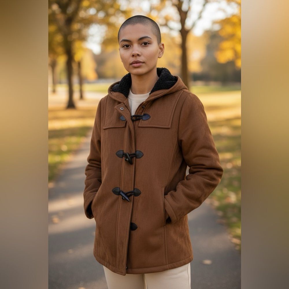 FLEECE LINED LONG JACKET IN BRONZE SIZE 2XL